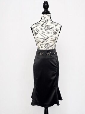 Just Cavalli Black Pleated Hem Skirt Sz 48 euro